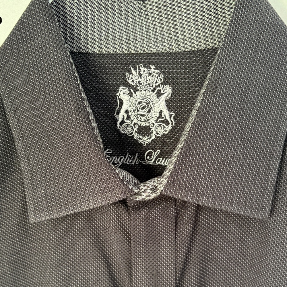 English Laundry Men's Dark Gray Button Down Shirt